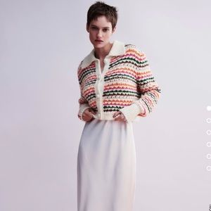 Zara Striped Knit Cardigan Jacket